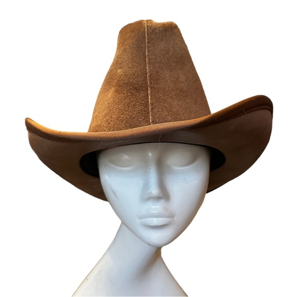 Vintage Henschel Westerns Brown Suede Cowboy‎ Hat - Picture 1 of 5